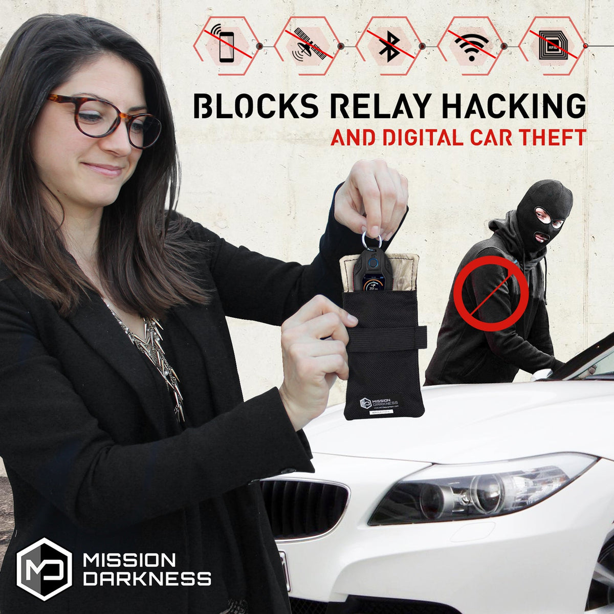 Mission Darkness Faraday Bag voor autosleutels (2 stuks)