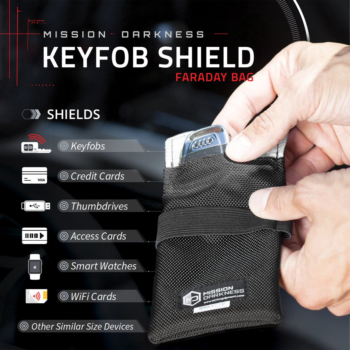 Mission Darkness Faraday Bag voor autosleutels (2 stuks)