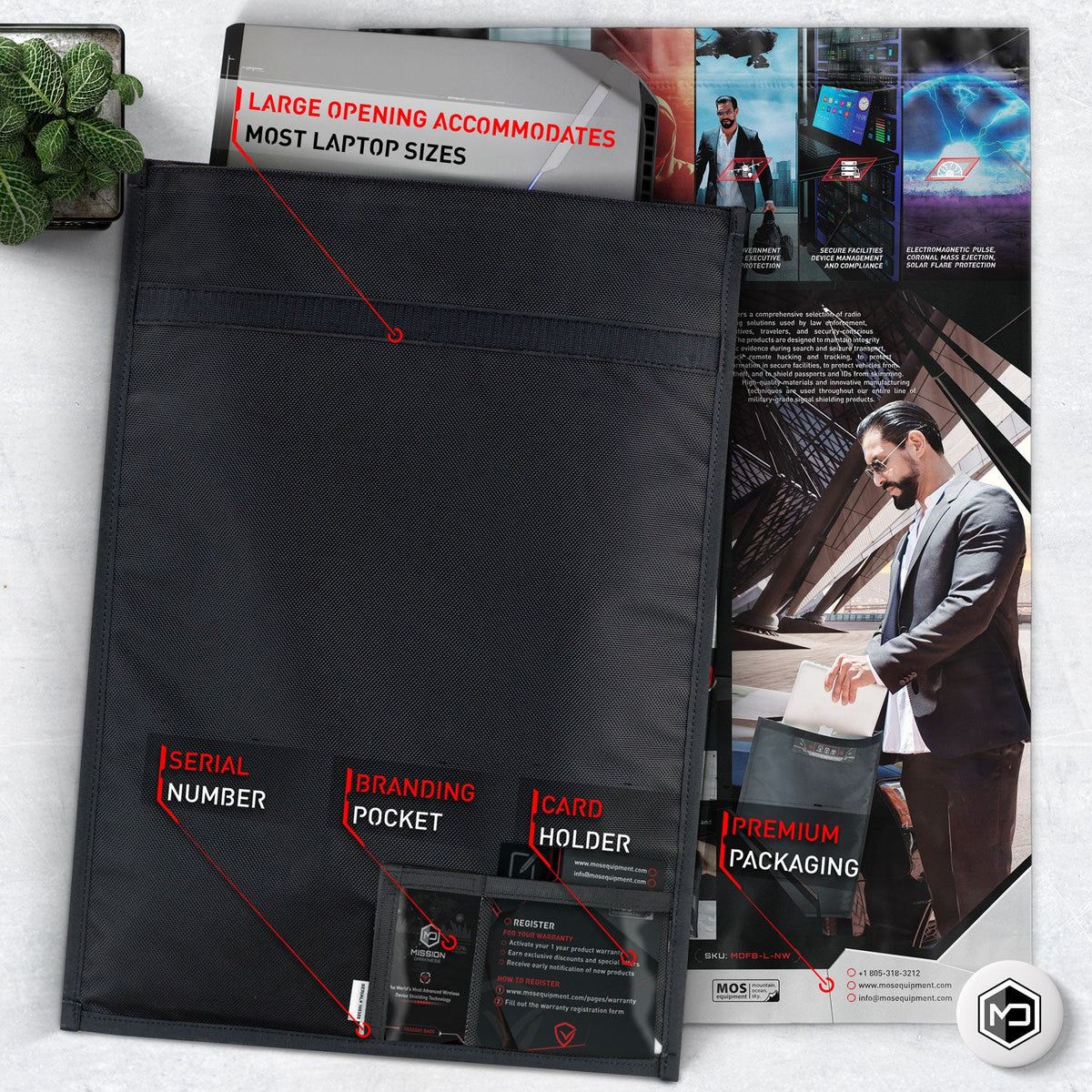 Mission Darkness Faraday Bag voor laptops zonder venster